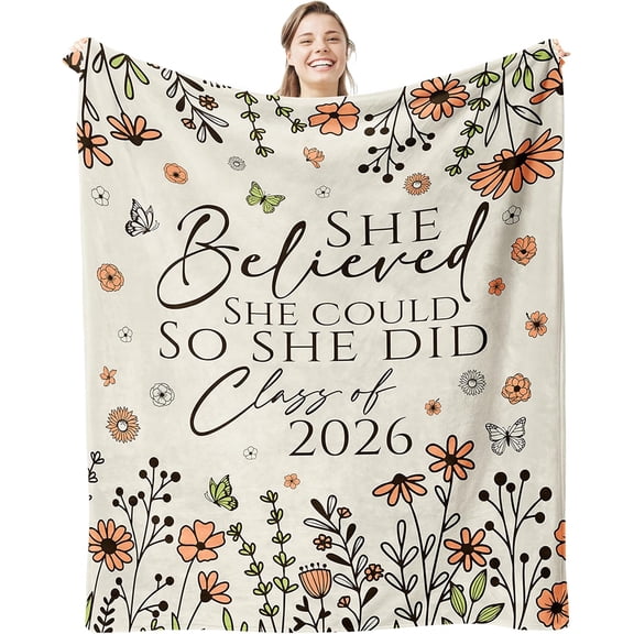 2026 Graduation Gifts Throw Blanket for Her 50"x60", Class of 2026 Gifts for Women, Nurse, Grad Gifts Master Degree, High School, College, PHD, Senior Night