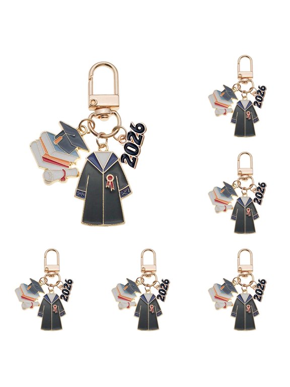 2026 Graduation Gown Keychain, Graduation Cap and Flower Charm Keyring, Graduation Gift for Students, Graduation Party Supplies and Keepsake