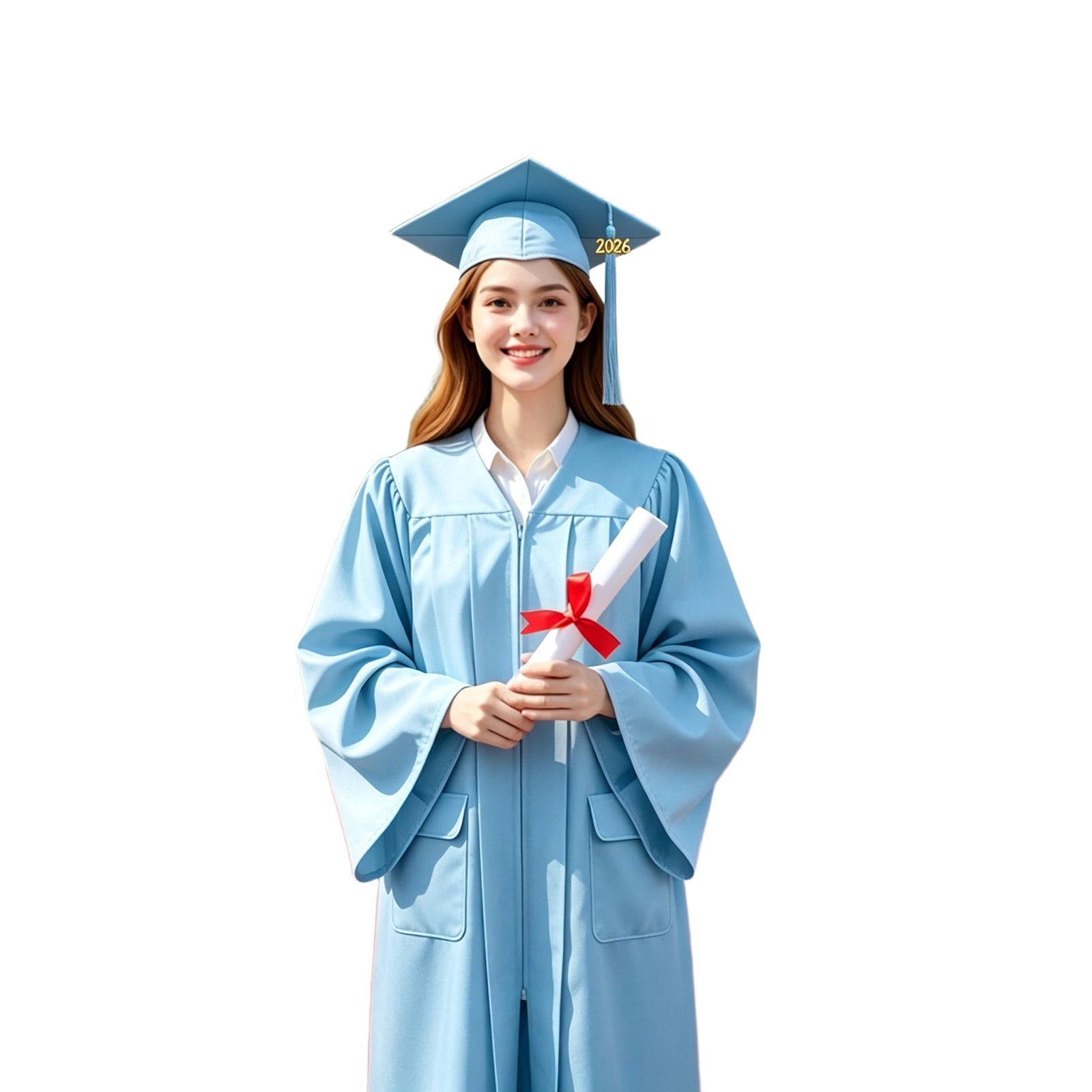 Commencement Robe 2026 Graduation Gown and Cap Set, Long Sleeve Robe with Tassel & 2 ...