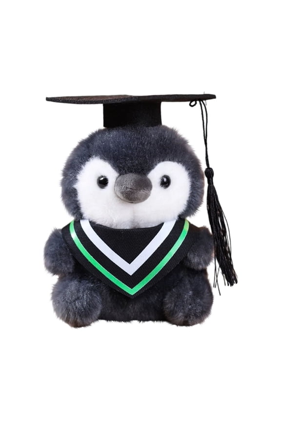 2026 Graduation Green Penguin Plush Keychain, 6 Inch Doctoral Cap Penguin Stuffed Pendant with Diploma and Tassel, Graduation Commemorative Hanging Decor Gift for Graduates