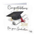 thumbnail image 1 of 2026 Graduation Greeting Card Watercolor Mortarboard Diploma Designs For High School College Graduates, 1 of 6