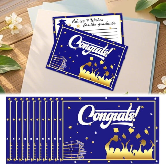 2026 Graduation Greeting Cards Bulk 10 Pack Congrats Grad Invitation Cards With Bachelor Hat Design For High School College Senior Graduation Congratulations Decoration