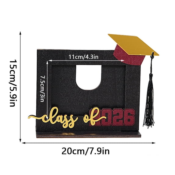 2026 Graduation Keepsake Photo Frame, Elegant Wooden Desktop Ornament, Perfect for Displaying Graduation Memories, Ideal Gift for Recent Graduates