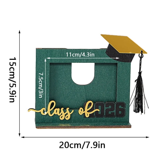 2026 Graduation Keepsake Photo Frame, Elegant Wooden Desktop Ornament, Perfect for Displaying Graduation Memories, Ideal Gift for Recent Graduates