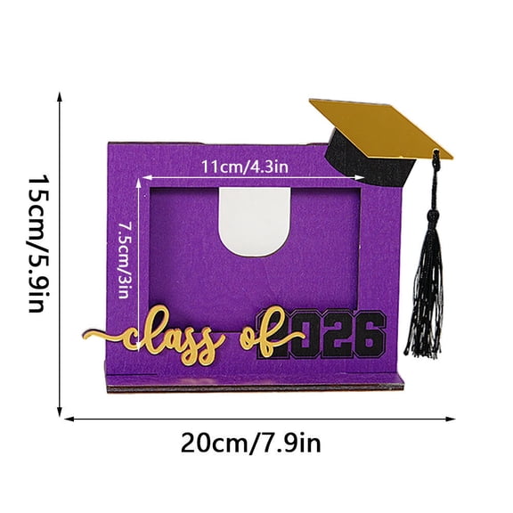 2026 Graduation Keepsake Photo Frame, Elegant Wooden Desktop Ornament, Perfect for Displaying Graduation Memories, Ideal Gift for Recent Graduates