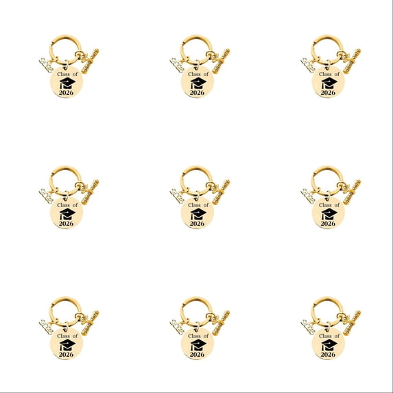 2026 Graduation Keychain Gift for Her and Him, Class of 2026 Keepsake for High School, College, and Middle School Graduates, Senior Gift for Daughter, Son, and Friends, B, 2.36 Inch, 10 Pcs