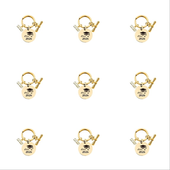 2026 Graduation Keychain Gift for Her and Him, Class of 2026 Keepsake for High School, College, and Middle School Graduates, Senior Gift for Daughter, Son, and Friends, E, 2.36 Inch, 10 Pcs