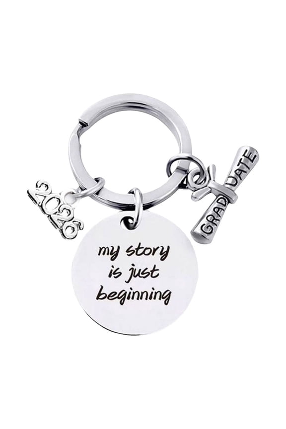 2026 Graduation Keychain Gift for Her and Him, Class of 2026 Keepsake for High School, College, and Middle School Graduates, Senior Gift for Daughter, Son, and Friends, Silver, 2.36 Inch, 1 Pcs
