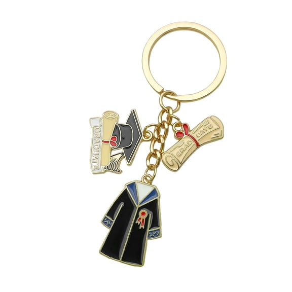 2026 Graduation Keychain, Graduation Cap & Gown Charm Key Ring with Diploma Scroll, Graduation Keepsake Gift for High School & College Graduates
