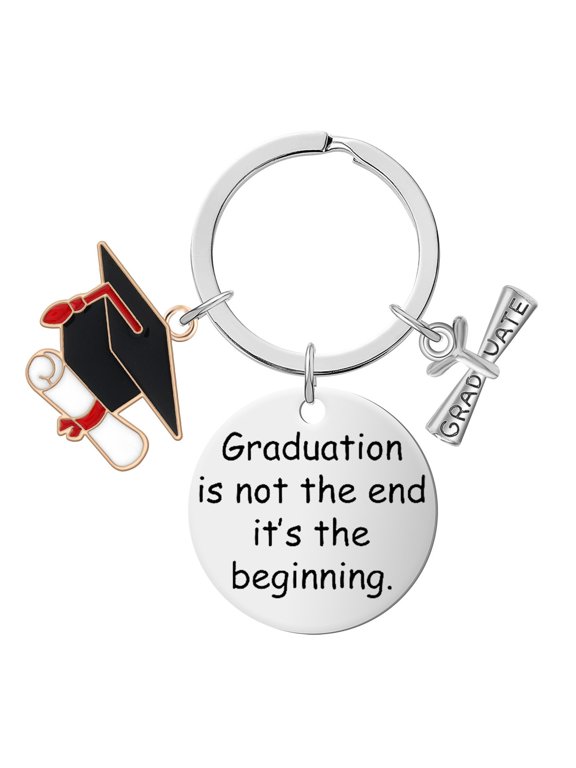 2026 Graduation Keychain Inspirational Message College High office Graduation Gift Stainless Steel Pendant Cap Certificate Class of 2026 Souvenir, Stainless Steel Keychain *1