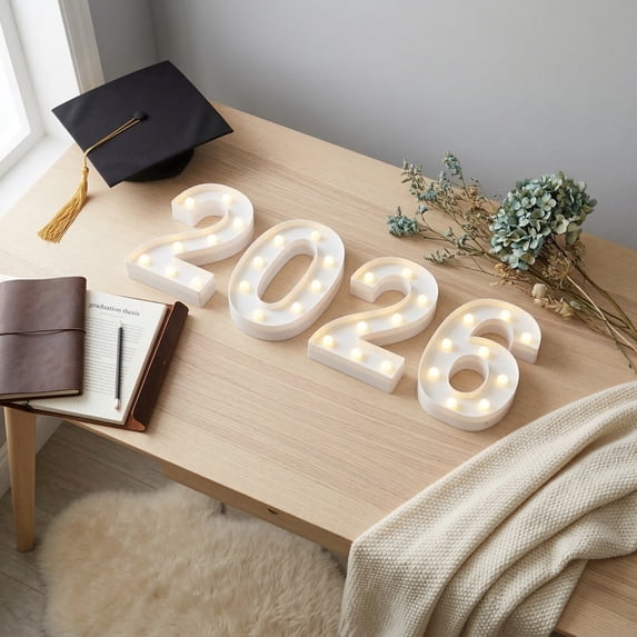2026 Graduation Large Light Up Numbers Light Up Number Sign Wedding Anniversary Decor,C