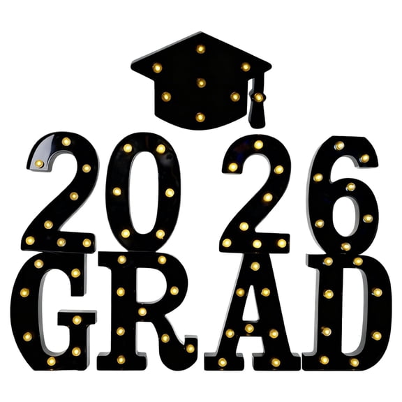 2026 Graduation Led Light up Letters 8.6 Inch Tall Grad 2026 Marquee Sign, Acrylic Table Wall Decoration with Battery Operated Led for Kindergarten High office College Grad , 8 Graduation Photo Props