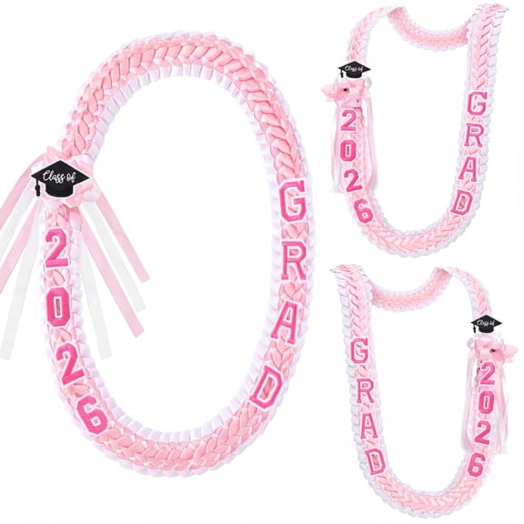 2026 Graduation Leis Class of 2026 Grad Ribbon Money Lei Handmade Double Braided Necklace for Graduation Gifts Supplies