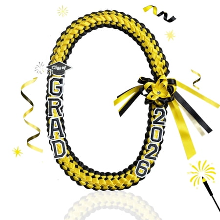 2026 Graduation Leis For Him Her, Handmade 47 Inch Braided Ribbon, Handmade Ribbon Graduation Lei Necklace For High School & College Seniors