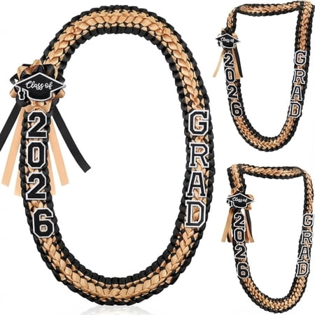2026 Graduation Leis For Him Her, Lei Double Braided Ribbon Necklace With Grad Letters, 47.2inch For Graduation Gifts Supplies