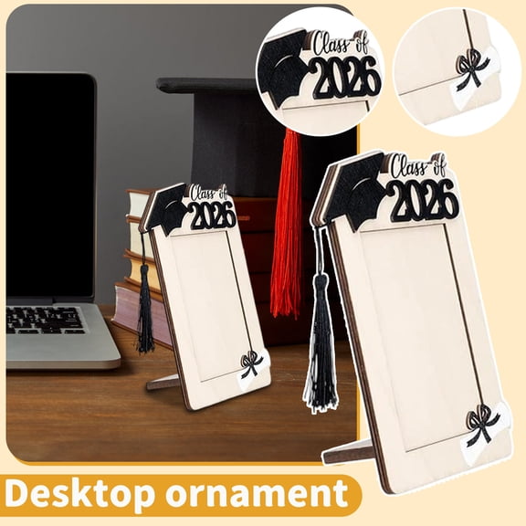 2026 Graduation Magnetic Picture Frames 5*7.8 in Wood Magnetic Photo Frame Class of 2026 Graduation Gifts for Refrigerator Tabletop Locker Photo Display Home School College Decor Gift