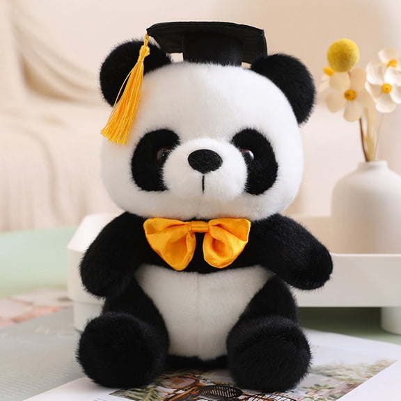 2026 Graduation Panda Bear with Black Cap Graduation Gift Stuffed Animal Graduation Plush Panda Bear Class of Graduation Decoration for College Graduation Valentines Day Gifts Birthday Gifts