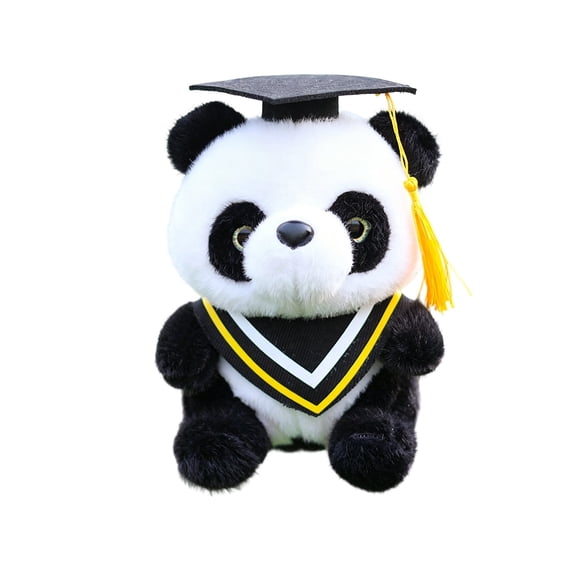 2026 Graduation Pandas Lint Toy with Graduation Cap Cute Pandas Stuffed Animals Soft Cuddly Gift for Graduates Students Keepsake Souvenir Gift