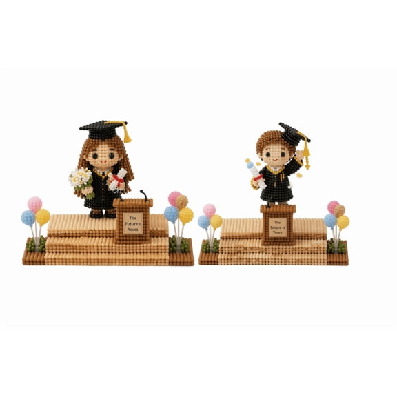 2026 Graduation Party 3D Bead Craft Kit, Graduation DIY Set for Group Activities, Bulk-Friendly Beading Project for Classrooms & Celebrations Boy