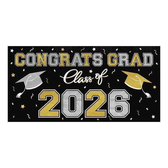 2026 Graduation Party Backdrop Banner Congrats Grad Class of 2026 Photo Booth Background 59 x 39 in Durable Polyester Fabric Ceremony Decoration 60x40 Inch