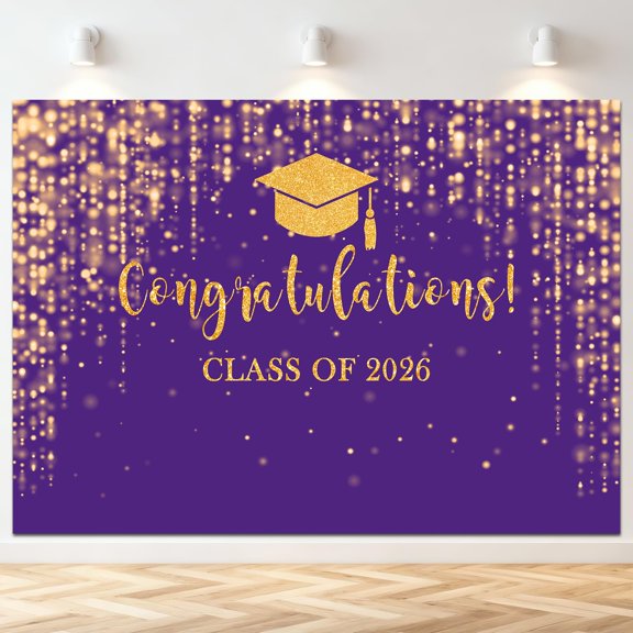 2026 Graduation Party Background Banner Graduation Background Flash Scattered Scenery 2026 Congratulations Graduation Ball Cake Table Decoration Photos Booth Props