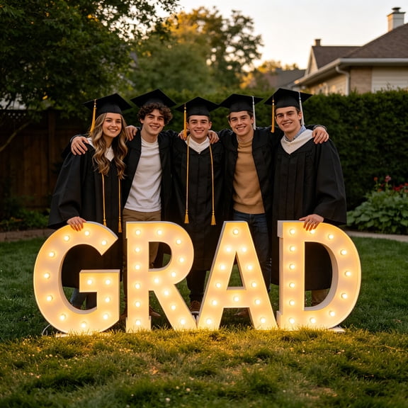 2026 Graduation Party Decorations,2.3ft Light Up 2026 Grad Marquee Numbers Kit DIY Foam Board Mosaic Sign for Class of 2026 Back to School Party Birthday Wedding Christmas Indoor Outdoor