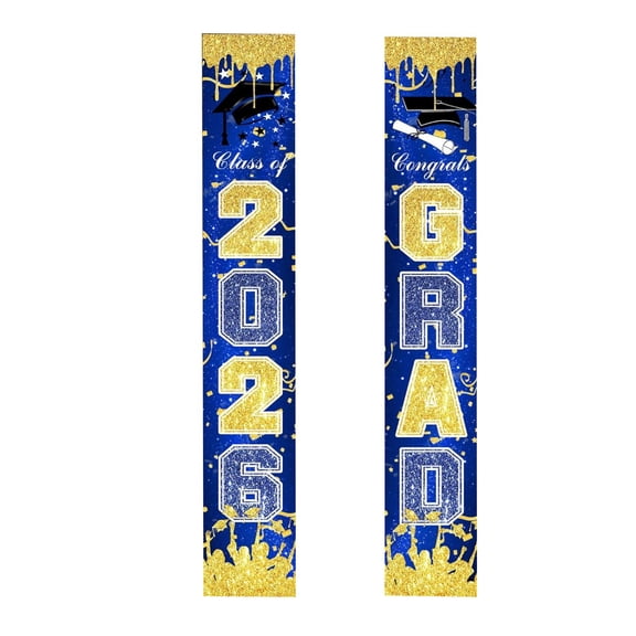 2026 Graduation Party Decorations, Grad Cap Decorations, Polyester Hanging Signage, Front Entry Display, Grad Party Decor, 2 Set