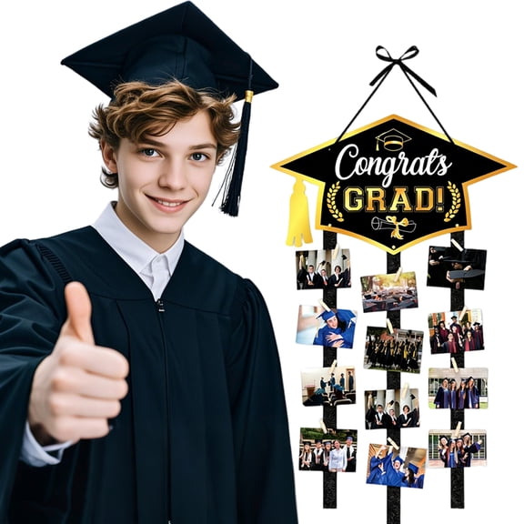 2026 Graduation Party Decorations  Graduation Photo Display And Bulletin Board Decorations, Suitable For High School And College Graduation Decorations And Party Supplies WIthink Clips And Glue.