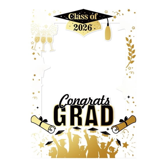 2026 Graduation Photo Booth Frame Props Handy Keepsake Paper Picture Frame for Graduation Party Decorations office Church Ceremony Memory Photo Holder Display, 1 Paper Photo Frame Party Decoration