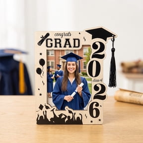 2026 Graduation Photo Frame, 4x6 Wooden Class of 2026 Graduation Picture Frame for High School College Graduation Gifts, Tabletop Desktop Display Graduation Party Decor Keepsake