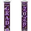2026 Graduation Rose Gold Porch Sign Banner, Class of 2026 Congrats Grad Door Hanging, Graduation Party Decor, Rose Gold 2026 Grad Banner, Style E, By TINGXIN