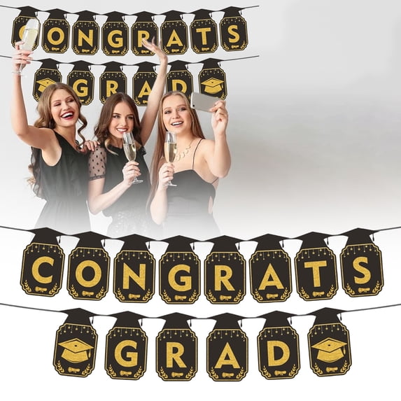 2026 Graduation Season Banner Decoration - Sparkling Graduation Season Banner Wreath Suitable for Congratulations On Graduation School Home