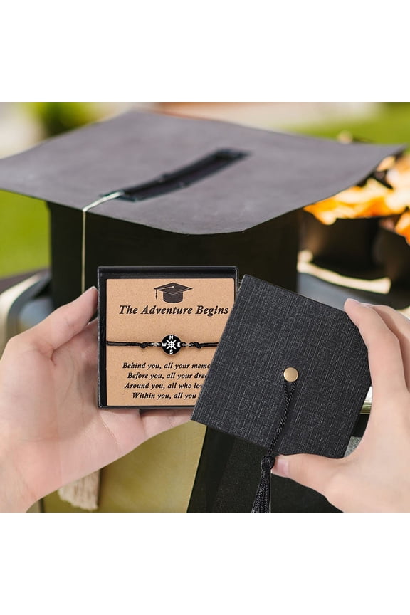 2026 Graduation Season Gift Box - Handmade Knitted Bracelet, Simple Elegant Greeting Card, Durable Gift Box Soft Knit Material, Classmates, Teachers, Graduation Celebrations & School EventsăDă