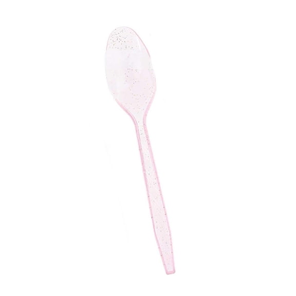 2026 Graduation Season Party Decorations Disposable Spoons, 24 Count Clear Pink Plastic Spoons with Grad Cap Design - For Graduation Parties, Class Reunions, Graduation Celebrations, School Events
