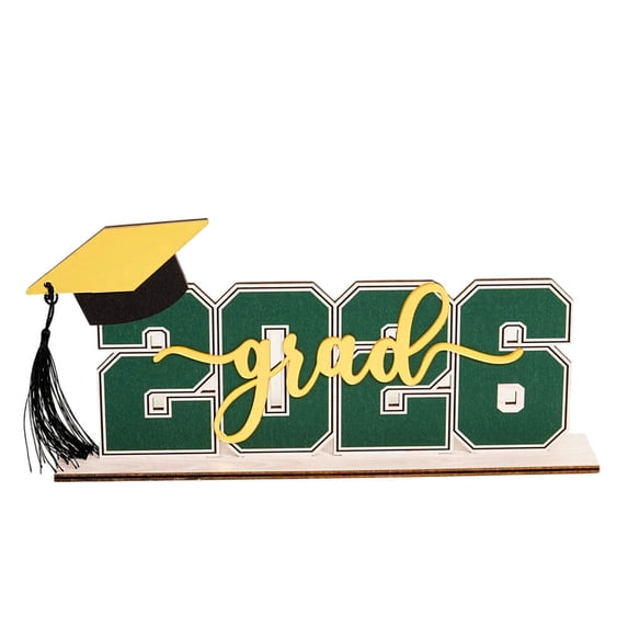 2026 Graduation Season Wooden Tabletop Ornament, Holiday Decorative Gift for Graduate Celebration, 11.8"x5.5"