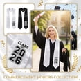 thumbnail image 1 of 2026 Graduation, Senior Sashes Classof2026, Black Satin Ribbon, White Smooth Satin, Graduation Apparel Piece, 6Ft Length, Commencement Ceremony Supply, 1 Pc, 1 of 6
