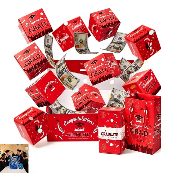 2026 Graduation Surprise Explosion Box,Pop-Up Cash Box,DIY Pop-Up Paper Greeting Card, Memorable Graduation Gifts, Party Fortune Cards,Fun Party Favors, Fillable Hollow Candy Bouquets