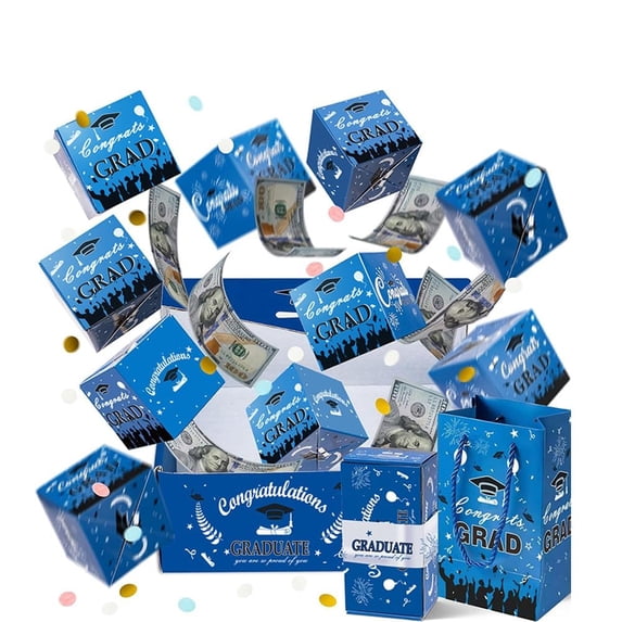 2026 Graduation Surprise Gift Box Explosion, Graduation Money Holder Gift Boxes for Cash Pop Up, Unique DIY Folding Bouncing Envelope Idea Gifts Box Party Supply, Grad Exploding Boxes