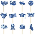thumbnail image 1 of 2026 Graduation Table Decor – 12Pcs Cake Topper & Party Decorations, Graduation Cap Shape Picks, 1 of 9