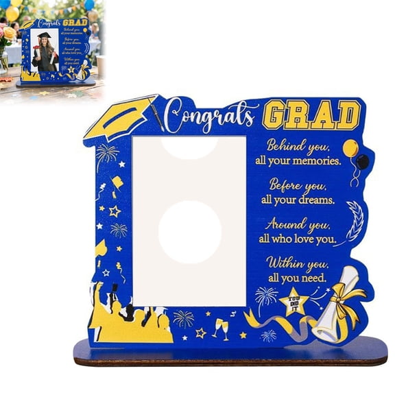 2026 Graduation Table Decorations, Graduation Keepsake Photo Desktop Display for Commencement Memories and Academic Achievements, Wooden Frame Graduation Yard Signs Class of 2026