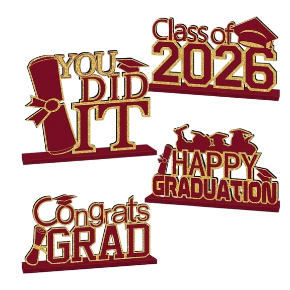 2026 Graduation Table Decorations Maroon Gold Grad Party Decorations Grad Cap Centerpieces for Home Office College Grad Party Supplies