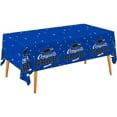 thumbnail image 1 of 2026 Graduation Tablecloths Graduation Party Table Decorations Waterproof Plastic Rectangular Disposable Table Cover for Congrats Grad Party Supplies 1PCS 55x71 Inch, Blue, 1 of 5