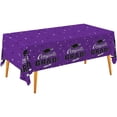 thumbnail image 1 of 2026 Graduation Tablecloths Graduation Party Table Decorations Waterproof Plastic Rectangular Disposable Table Cover for Congrats Grad Party Supplies 1PCS 55x71 Inch, Dark Purple, 1 of 5
