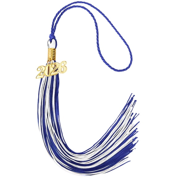 2026 Graduation Tassel,1pc Graduation Tassel,Graduations Cap Tassels,Tassels with 2026 Year Gold Date Charms for Graduations Hat Cap Accessories Decorations,Graduation Themed Decoration(White+Blue)
