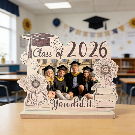 2026 Graduation Tassel Photo Frame for 4 Inch Pictures,Wooden Inspirational Graduation Picture Frame Class of 2026 Shadow Box Graduate Gift for Friend Party Decoration