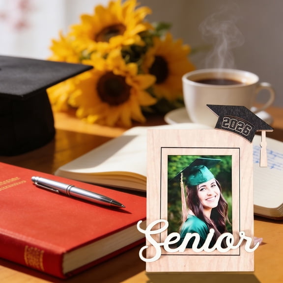 2026 Graduation Tassel Photo Frame for Pictures, Wooden Inspirational Graduation Picture Frame Class of 2026 Shadow Box Graduate Gift for Friend Party Decoration
