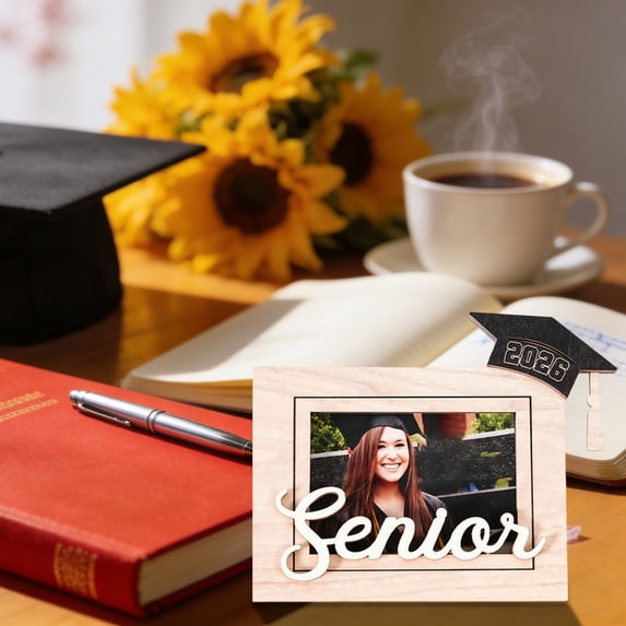 2026 Graduation Tassel Photo Frame for Pictures, Wooden Inspirational Graduation Picture Frame Class of 2026 Shadow Box Graduate Gift for Friend Party Decoration