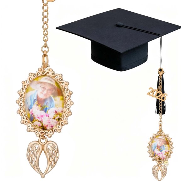 2026 Graduation Tassel Photo Pendant Customized Graduation Cap Commemorative Pendant Graduate (Gold 1 Pendant) Beads Chandelier Teardrop Pendant Beads Chandelier Large Stain Glass Ornament Hooks with