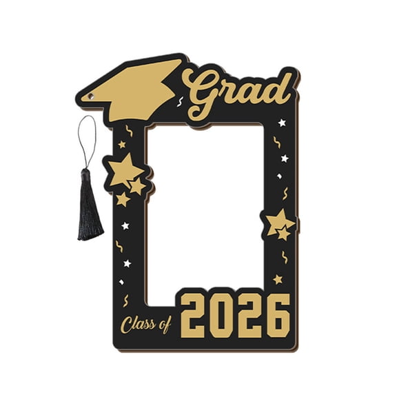 2026 Graduation Wooden Frame, 2026 Graduation Theme 2D Wooden Photo Frame Craft, Festive Keepsake Display Decor, Gift Supply for Graduate Party Home