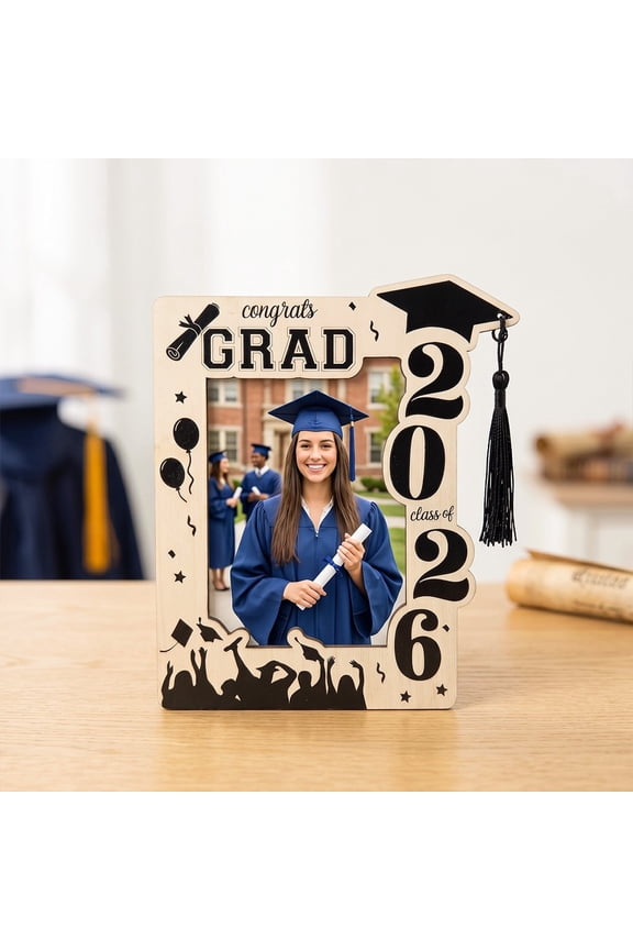2026 Graduation Wooden Frame, Elegant Tassel Matching Hollow Exquisite Craft Design, Desktop Photo Frame, Display Holder for s’tudent Graduation Daily Photo Souvenir Placement